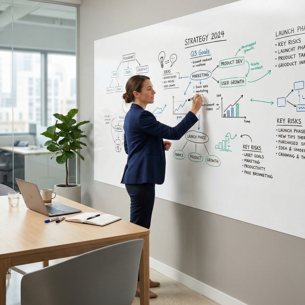 Vinilo Adhesivo Borrable Blanco - Whiteboard